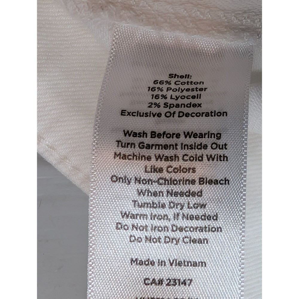 Talbots Flawless Women 12P Highwaist Straight Ankle White Black Trim Capri Pants - Picture 13 of 14